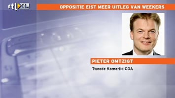 RTL Nieuws Oppositie wil meer uitleg van Weekers