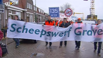 RTL Nieuws Werknemers straat op voor scheepswerf Grave