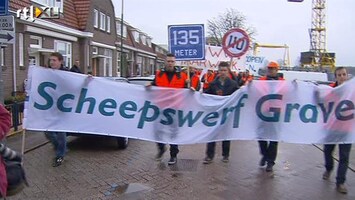 RTL Nieuws Werknemers straat op voor scheepswerf Grave