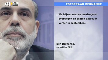 RTL Z Nieuws Fed heeft nu geen plannen voor QE3, maar in september misschien wel