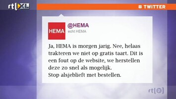 RTL Z Nieuws Foutje op de site: Hema geeft 4000 gratis taarten weg