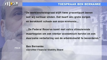 RTL Z Nieuws Bernanke belooft Amerikaanse economie te ondersteunen