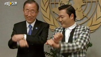 RTL Nieuws Ban Ki Moon en Psy doen een gangnam dansje