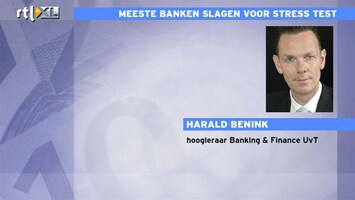 RTL Z Nieuws Benink: succesvolle stresstest geen garantie dat Europese banken nu probleemloos door crisis komen