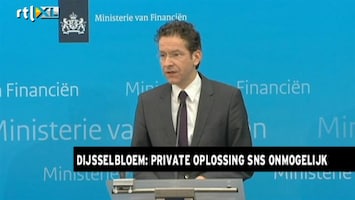 RTL Nieuws Dijsselbloem: Private oplossing SNS bleek onmogelijk