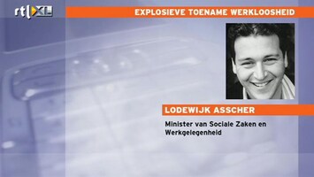 RTL Z Nieuws Asscher: toename werkloosheid komt hard aan