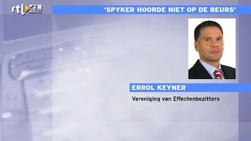 RTL Z Nieuws VEB: Spyker had nooit op beurs mogen komen