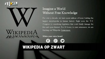 RTL Z Nieuws Wikipedia 24 uur uit de lucht uit protest tegen anti-piraterij voorstellen VS