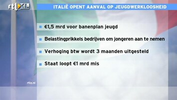 RTL Z Nieuws 14:00 Italie opent aanval op jeugdwerkloosheid