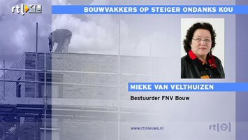 RTL Z Nieuws Bouwers sturen bouwvakkers ondanks vrieskou toch steigers op