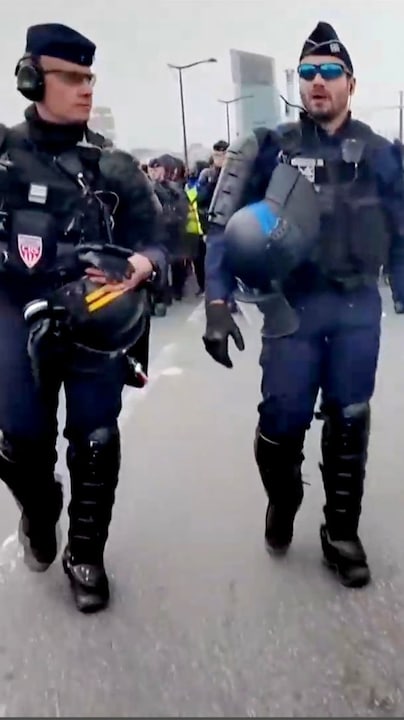 Politie massaal aanwezig bij protesten Frankrijk