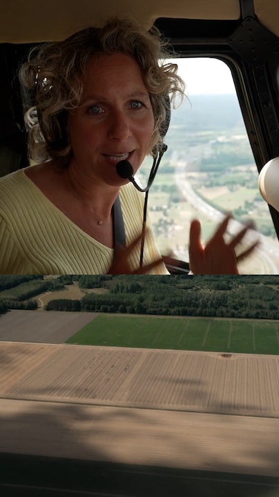 Droogte in Nederland te zien vanuit helikopter
