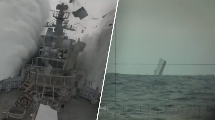 In beeld: NAVO oefent met krachtige torpedo en laat schip zinken