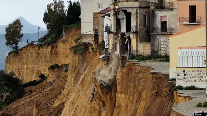 Aardverschuiving in Italië treft stadje Niscemi op Sicilië