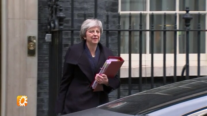 Theresa May wordt getekend door haar werk