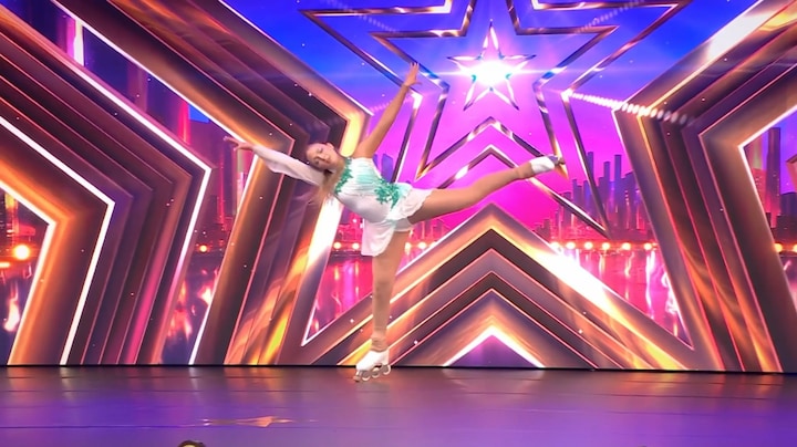 Melina herpakt zich knap na val tijdens rolschaatsact bij Got Talent