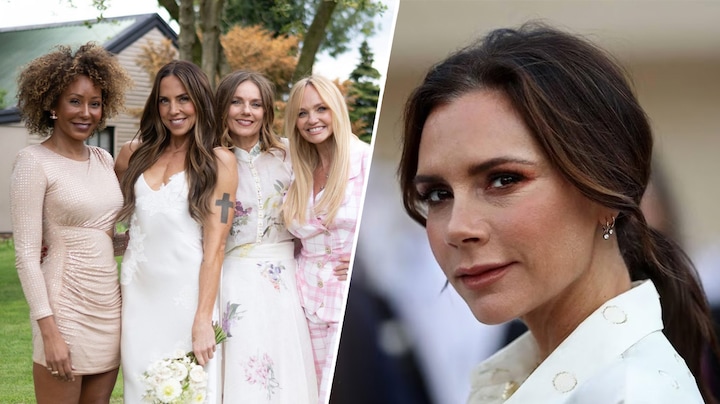 Mel C trouwt in jurk van Victoria Beckham, maar zij ontbreekt op de foto's