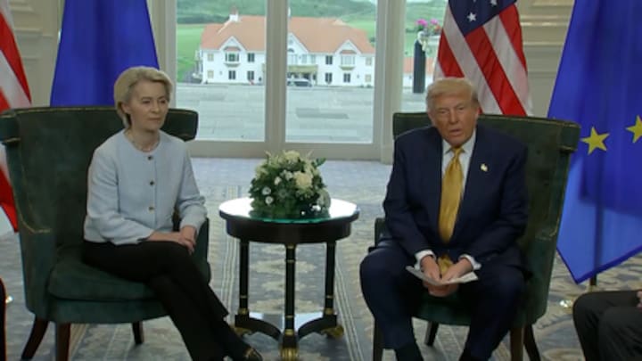 Trump en Von der Leyen over handelsakkoord: 'Stabiliteit en voorspelbaarheid'