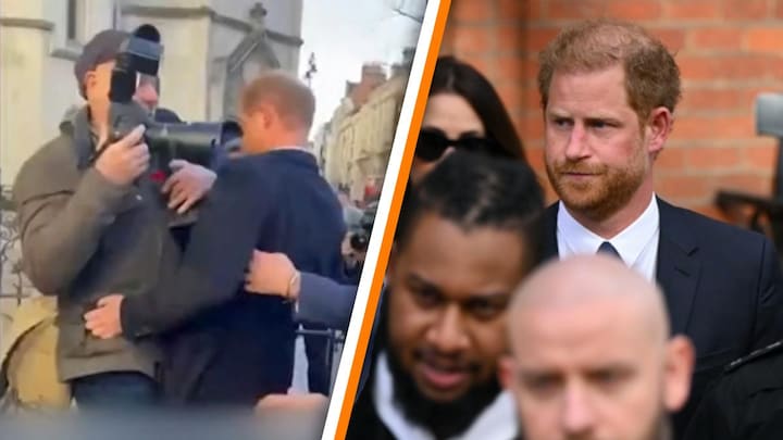Prins Harry botst letterlijk en figuurlijk met de pers in Londen