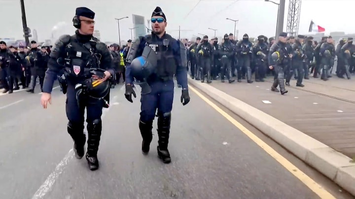 Enorme politiemacht bij protesten in Frankrijk