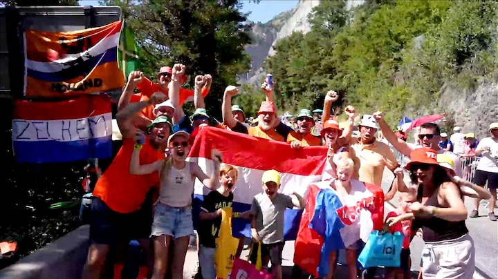 Oranjegekte op Alpe d'Huez, maar weer geen Nederlandse winnaar