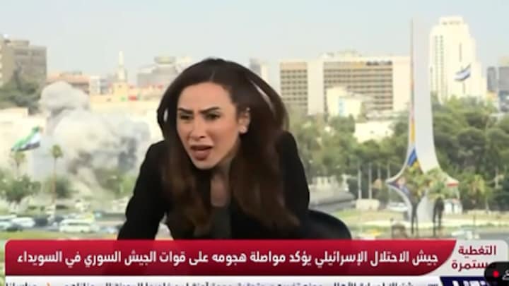 Israelische aanval op Damascus live te zien op Syrische tv