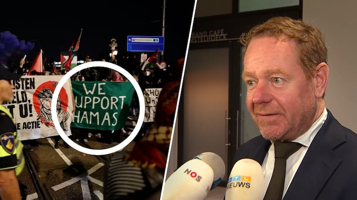 Van Weel wil snel nieuwe wet tegen spandoeken met steun aan Hamas