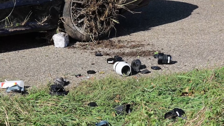 In 112 Vandaag: vluchtende inbrekers crashen na inbraak, spullen vliegen over de weg 