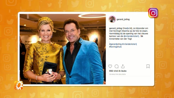 Gerard Joling dolblij door kiekje met koningin Máxima