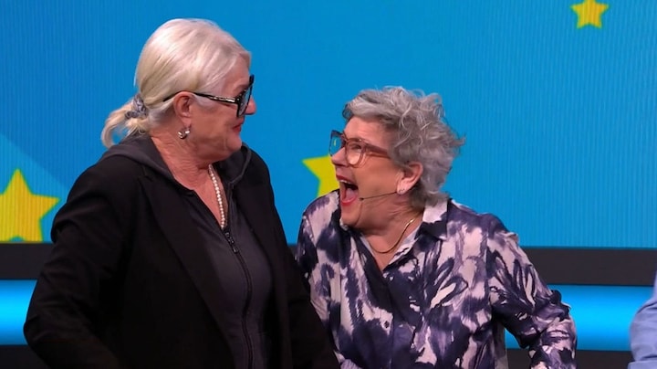 Paul de Leeuw schrikt van hysterische lach van Lieske Vos in Ranking the Stars: 'Je lijkt wel een muppet'