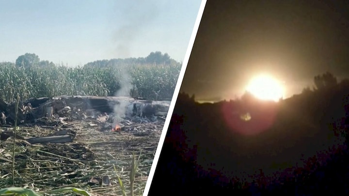 Vuurbal aan Griekse hemel: crash Oekraïens vliegtuig gefilmd