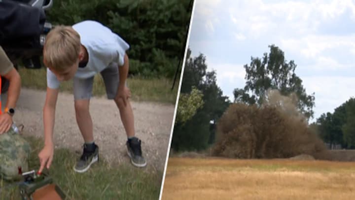 Sjors (12) brengt in achtertuin gevonden WOII-bom tot ontploffing 