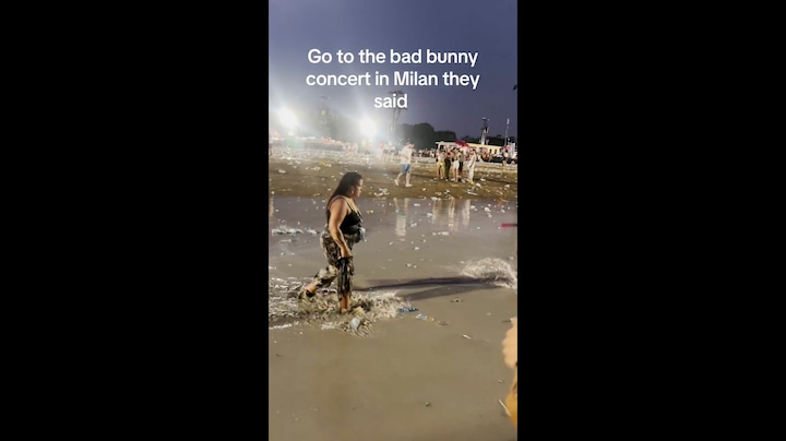 Zo werd Bad Bunny-concert na half uur ontruimd door noodweer
