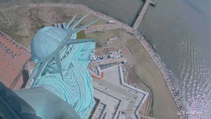 Aardbeving in beeld: Vrijheidsbeeld schudt na schok