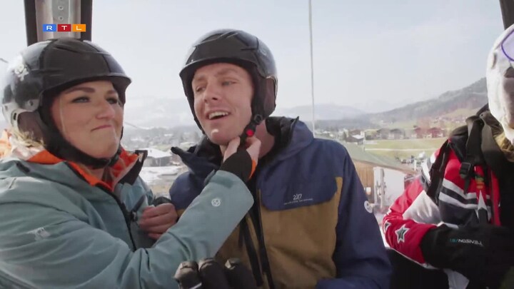 Kees staat doodsangsten uit in de skilift