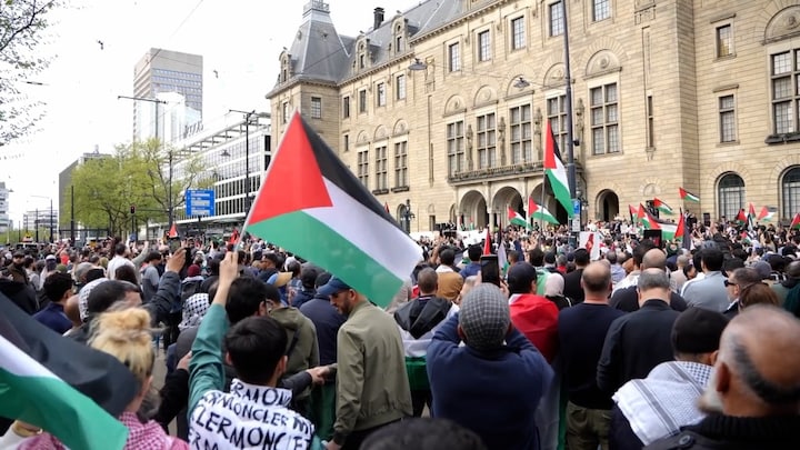 Tienduizend mensen de straat op in Rotterdam tegen oorlog in Gaza