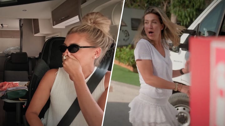 Florine Hofstee rijdt bus aan gort tijdens campervakantie