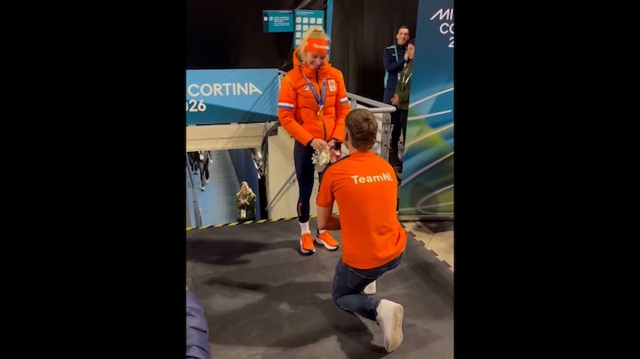 Schaatser Marijke Groenewoud ten huwelijk gevraagd na gouden race 