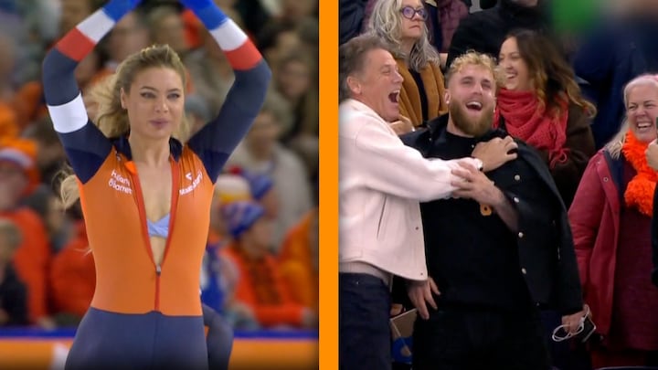 Jutta Leerdam opnieuw Europees kampioen: Jake Paul moedigt aan langs de zijlijn 
