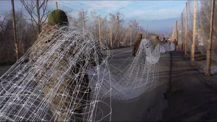 Enorme netten moeten Oekraïners beschermen tegen Russische drones