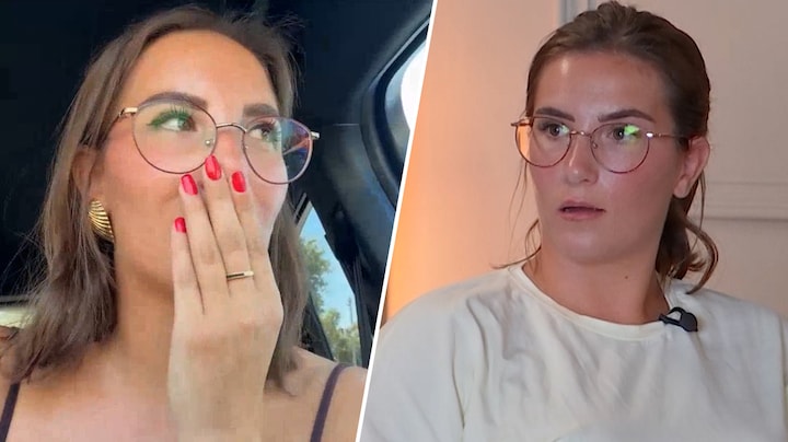 Dominique kijkt met verbazing naar zichzelf in De Bondgenoten
