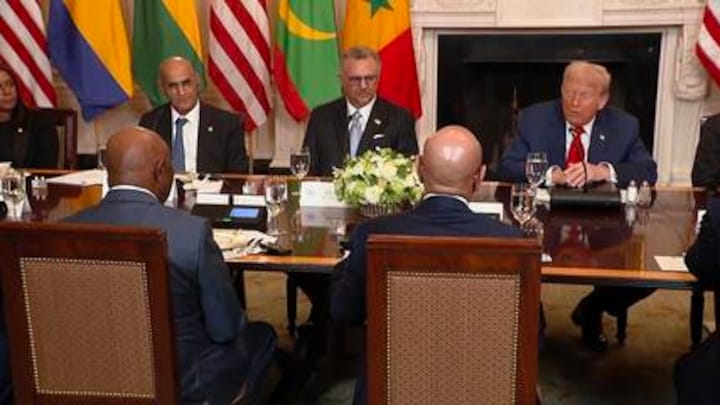 Trump prijst president Liberia voor beheersing Engels, zijn moedertaal