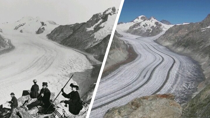 Oude foto's tonen aan: gletsjers verdwijnen in rap tempo