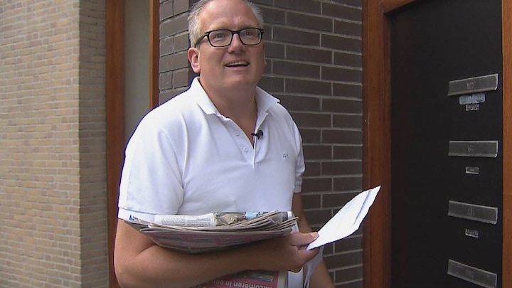 Tackling staff shortage: office man Evert assists as a newspaper deliverer