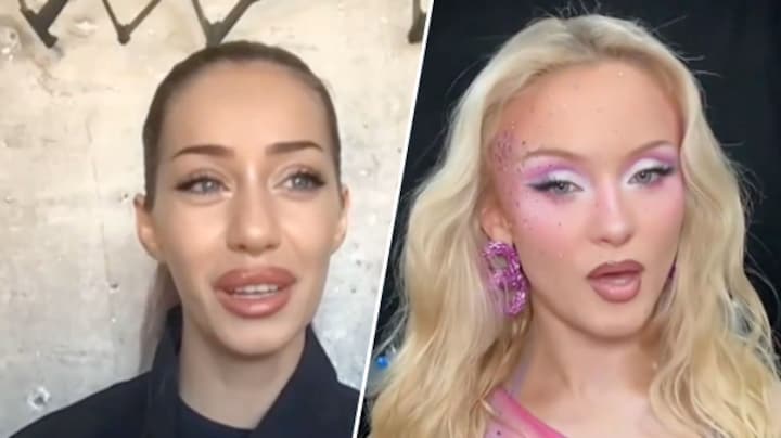 Nederlandse Sophia Sinot doet de van make-up Zara Larsson