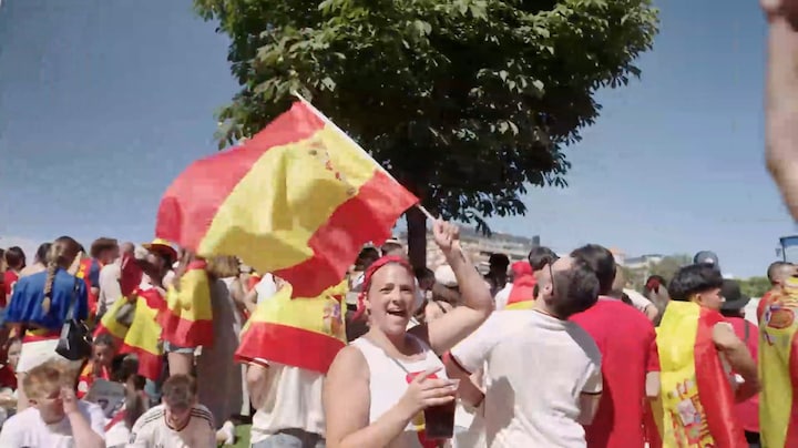 Enthousiaste fans verzamelen zich inMadrid voor WK-finale