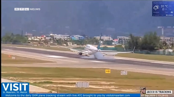 Vliegtuig beschadigd door harde landing op Sint-Maarten