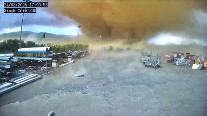 Nieuw angstaanjagend beeld van tornado in Franse Pomas